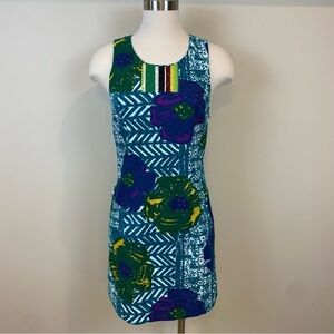 Anthropologie Vanessa Virginia Shift Dress Jewel Tone Sleeveless Sz 4 Knee Lngth